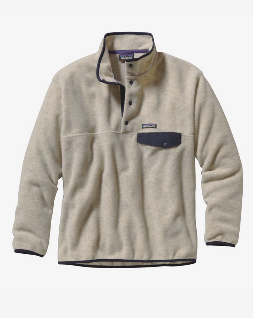 Patagonia - Men's Lightweight Synchilla Snap-T Oatmeal Heather w/ Navy