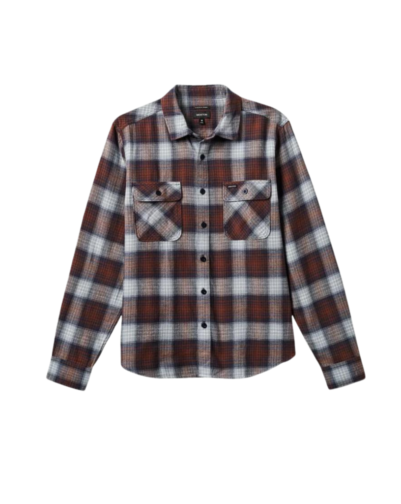 Brixton - Bowery Lightweight Ultra Soft Flannel Washed Navy/Dusty Blue