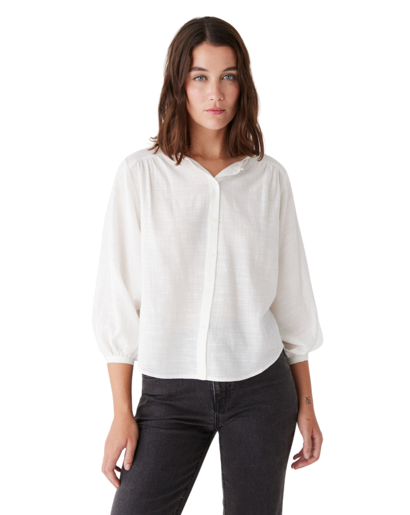 Frank and Oak - The Button Up Long Sleeve White Blouse
