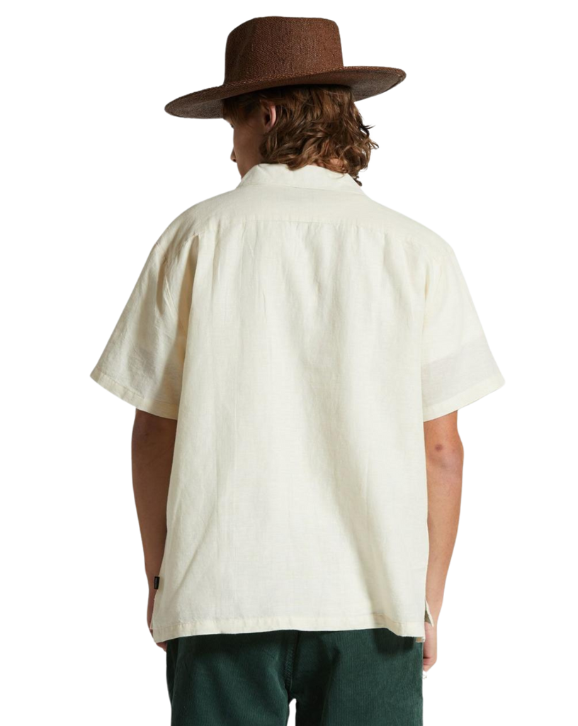 Brixton - Bunker Linen Blend Shortsleeve Shirt Whitecap