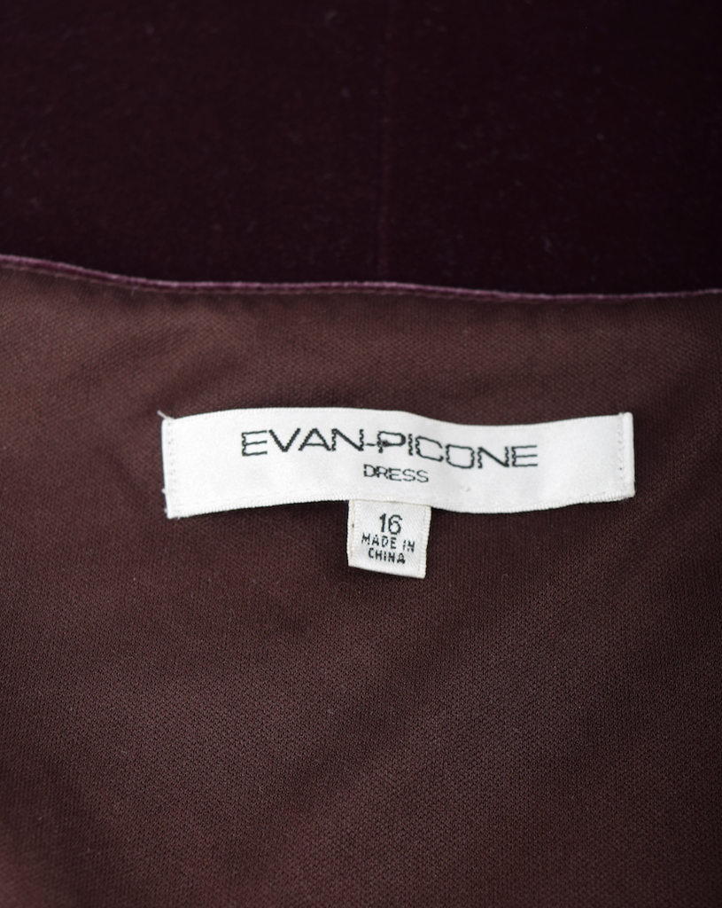 Vintage - Evan Picone Brown Velvet Dress