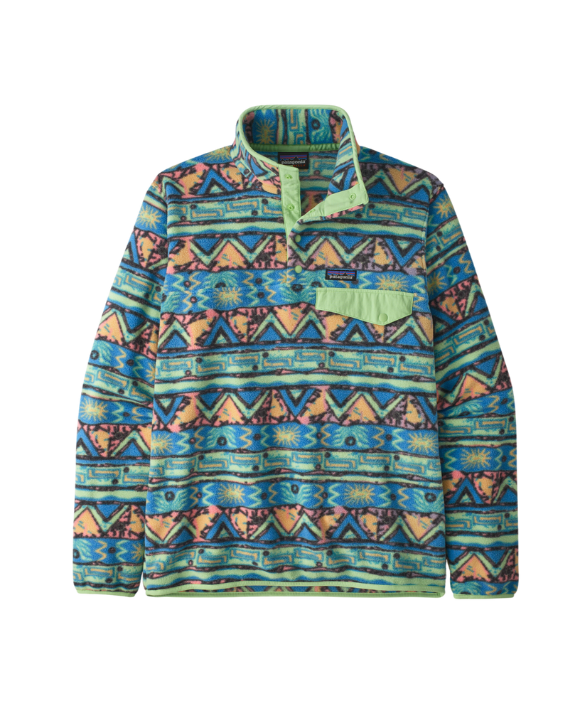Patagonia Womens Lightweight Synchilla Snap-T Pullover, nouveau green  w/sleet green