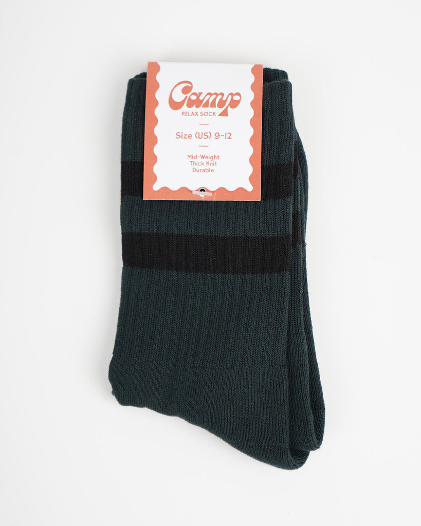 Camp Brand Goods - Relax Socks - Pine Green/Black