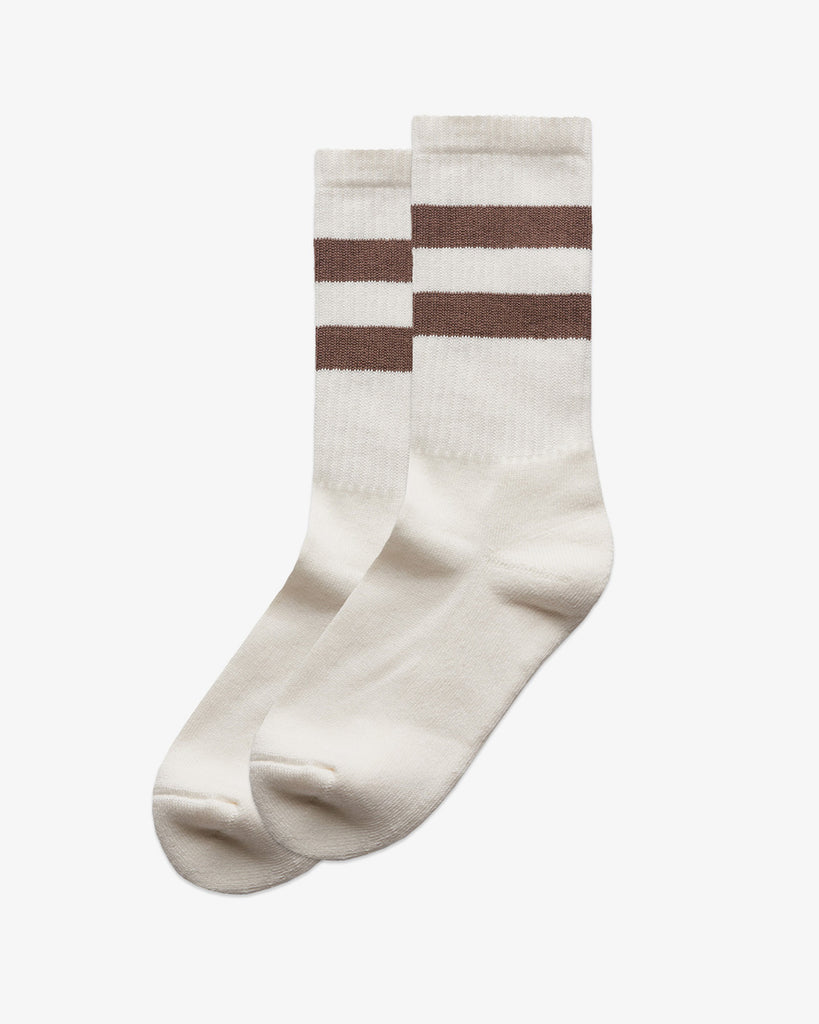 Camp Brand Goods - Relax Socks - Natural/Walnut Stripe