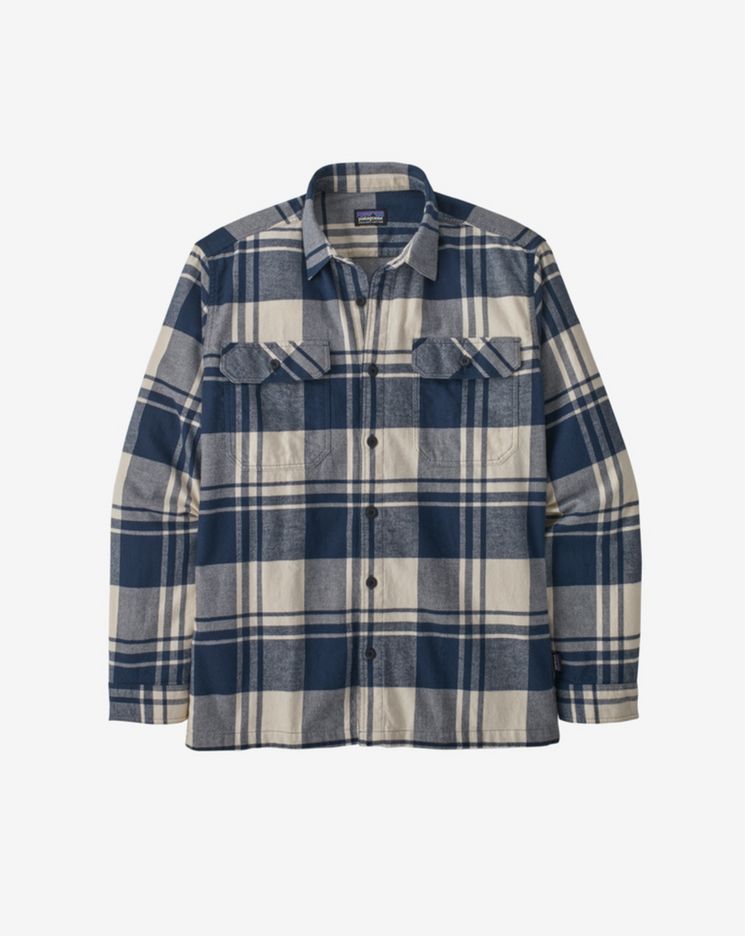 Patagonia - Men's Organic Cotton Fjord Flannel Shirt Live Oak: Smolder Blue