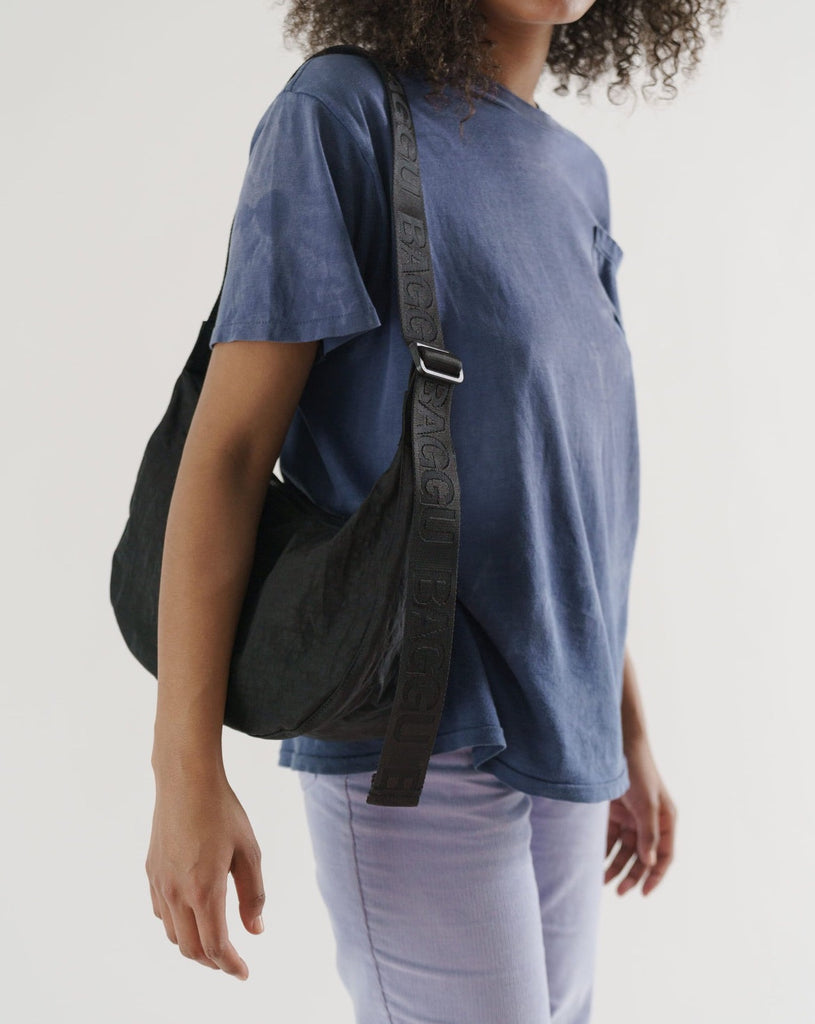 Baggu - Medium Nylon Crescent Bag Black
