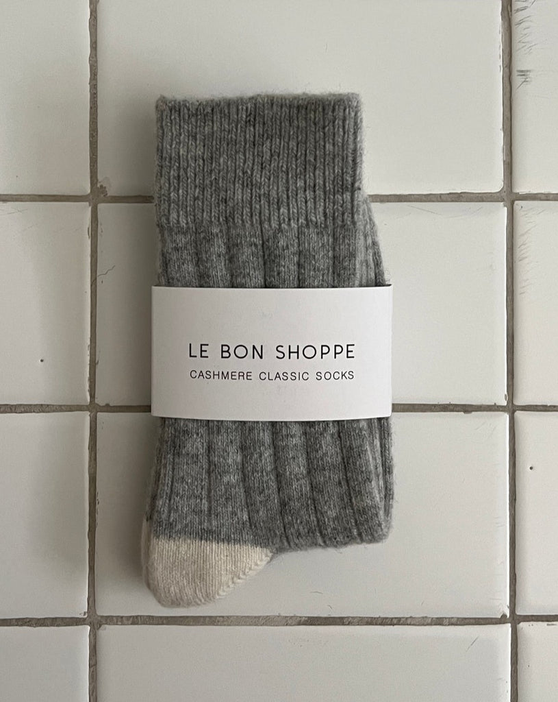 Le Bon Shoppe - Classic Cashmere Socks Grey Melange