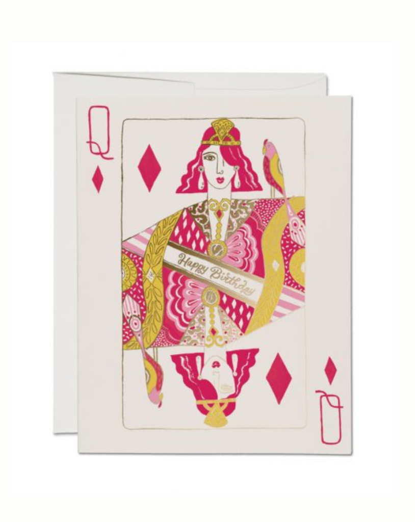 Red Cap Cards - Queen of Diamonds Card