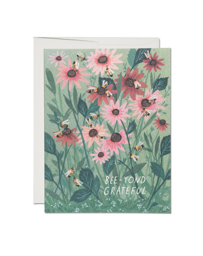 Red Cap Cards - Bee-yond Grateful Card